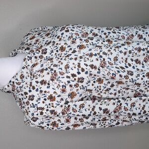 Alexander Jordan Womens Button Down Shirt Long Slv Medium Navy Pink Floral